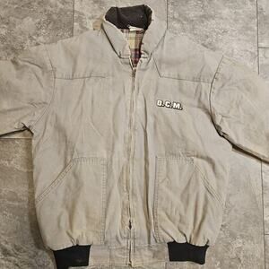 VTG Pella Big Dutch Jacket Mens L / XL Gray Flannel Lined Insulated Chore
